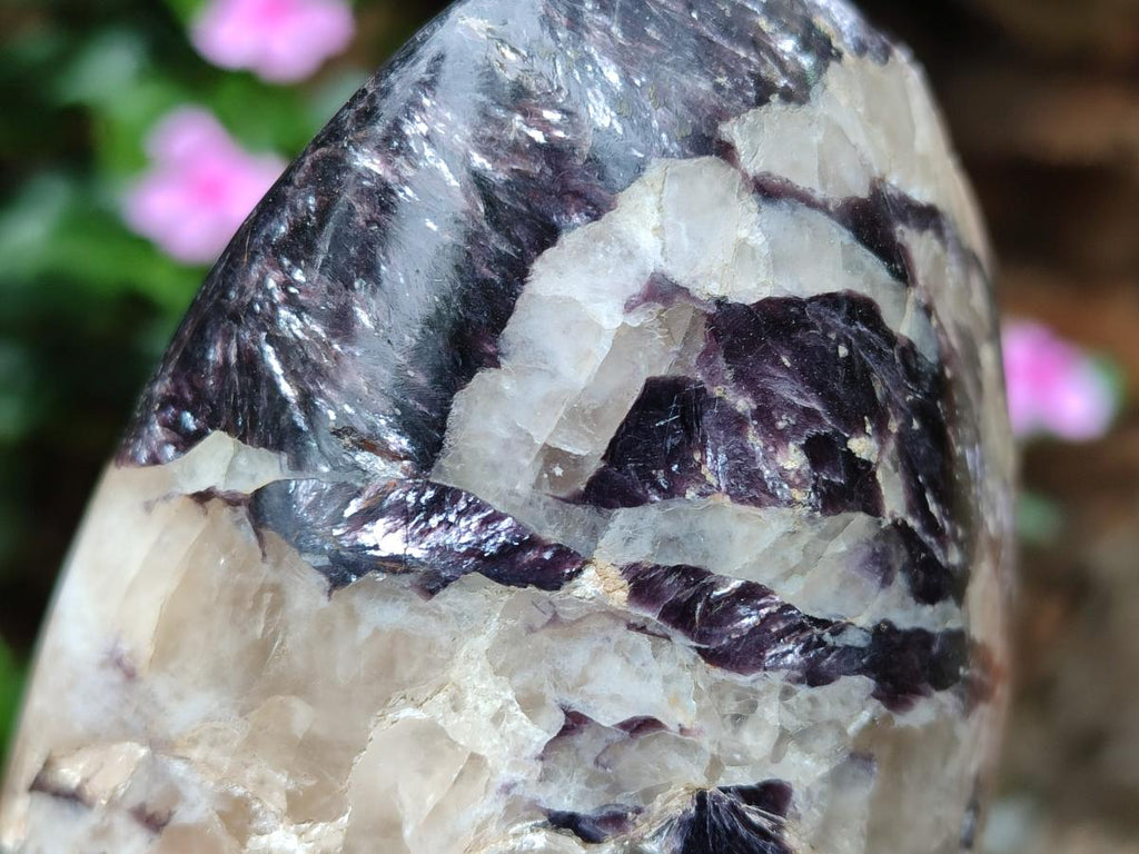 Polished Silver Leaf Lepidolite Standing Display Pieces x 3 From Zimbabwe - Toprock Gemstones and Minerals 