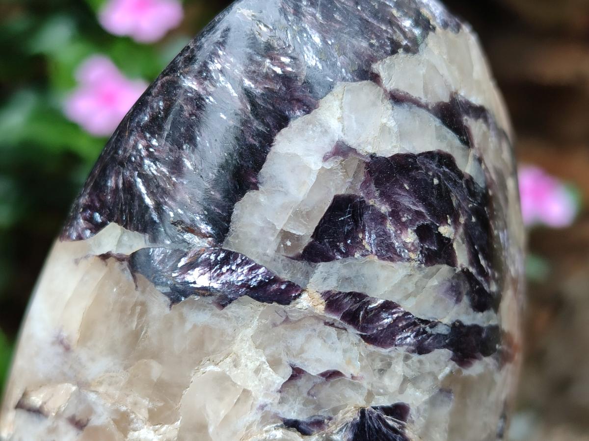 Polished Silver Leaf Lepidolite Standing Display Pieces x 3 From Zimbabwe - Toprock Gemstones and Minerals 