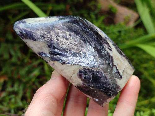 Polished Silver Leaf Lepidolite Standing Display Pieces x 3 From Zimbabwe - Toprock Gemstones and Minerals 