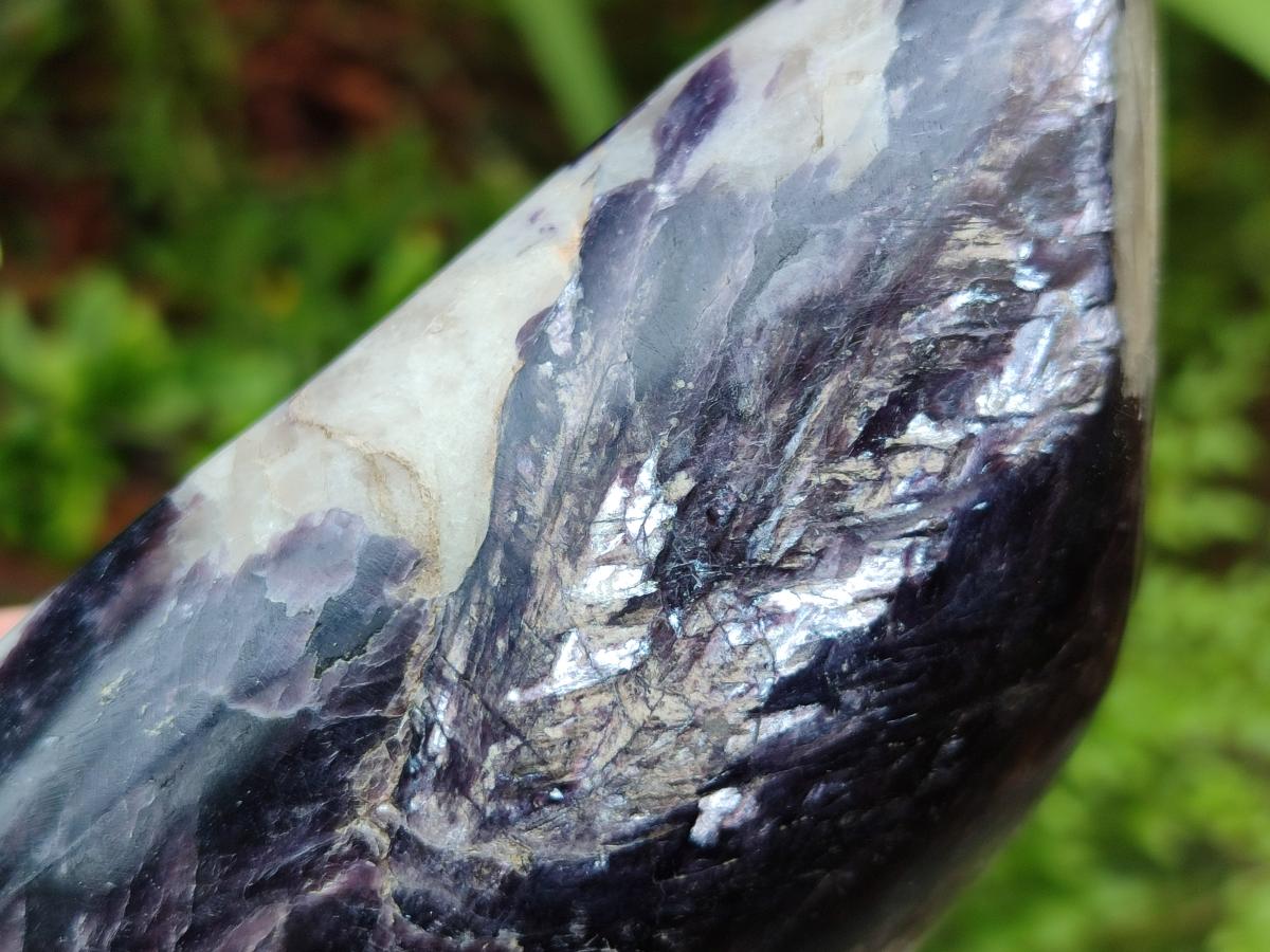 Polished Silver Leaf Lepidolite Standing Display Pieces x 3 From Zimbabwe - Toprock Gemstones and Minerals 