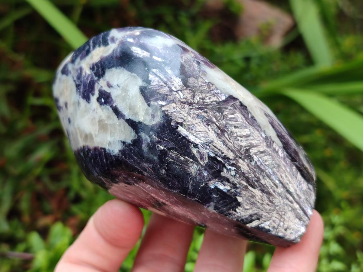 Polished Silver Leaf Lepidolite Standing Display Pieces x 3 From Zimbabwe - Toprock Gemstones and Minerals 
