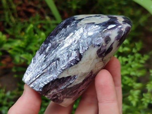 Polished Silver Leaf Lepidolite Standing Display Pieces x 3 From Zimbabwe - Toprock Gemstones and Minerals 