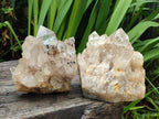 Natural Clear Luena Quartz Clusters x 2 From Luena, Congo - Toprock Gemstones and Minerals 