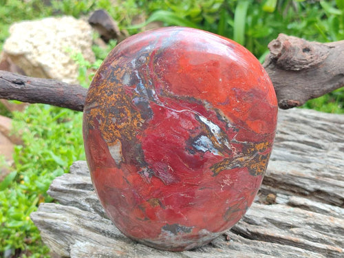 Polished and Natural Red Jasper Standing Display Pieces x 3 From Madagascar - Toprock Gemstones and Minerals 