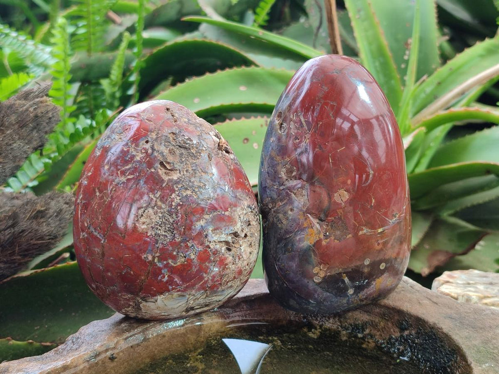 Polished and Natural Red Jasper Standing Display Pieces x 3 From Madagascar - Toprock Gemstones and Minerals 