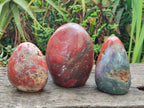Polished and Natural Red Jasper Standing Display Pieces x 3 From Madagascar - Toprock Gemstones and Minerals 