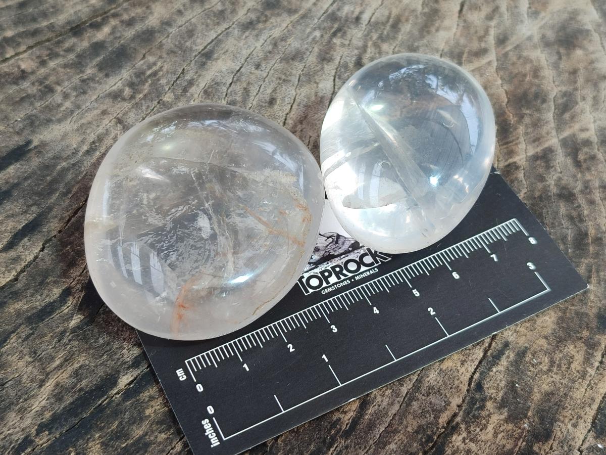Polished Girasol Pearl Quartz Palm Stones x 20 From Ambatondrazaka, Madagascar - Toprock Gemstones and Minerals 