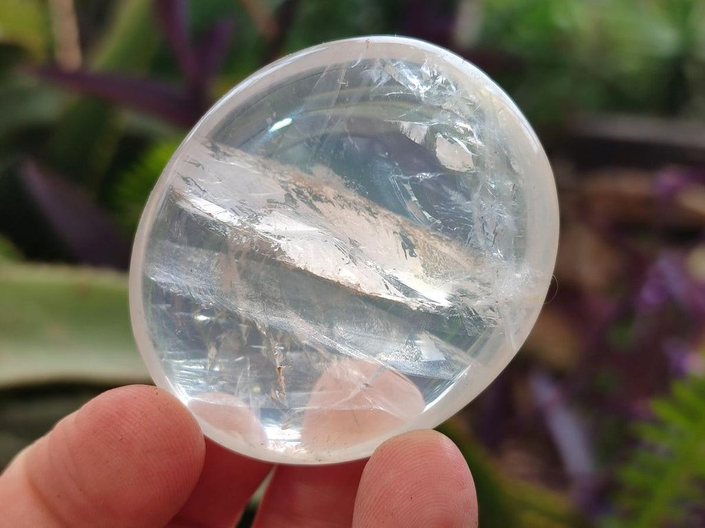 Polished Girasol Pearl Quartz Palm Stones x 20 From Ambatondrazaka, Madagascar - Toprock Gemstones and Minerals 