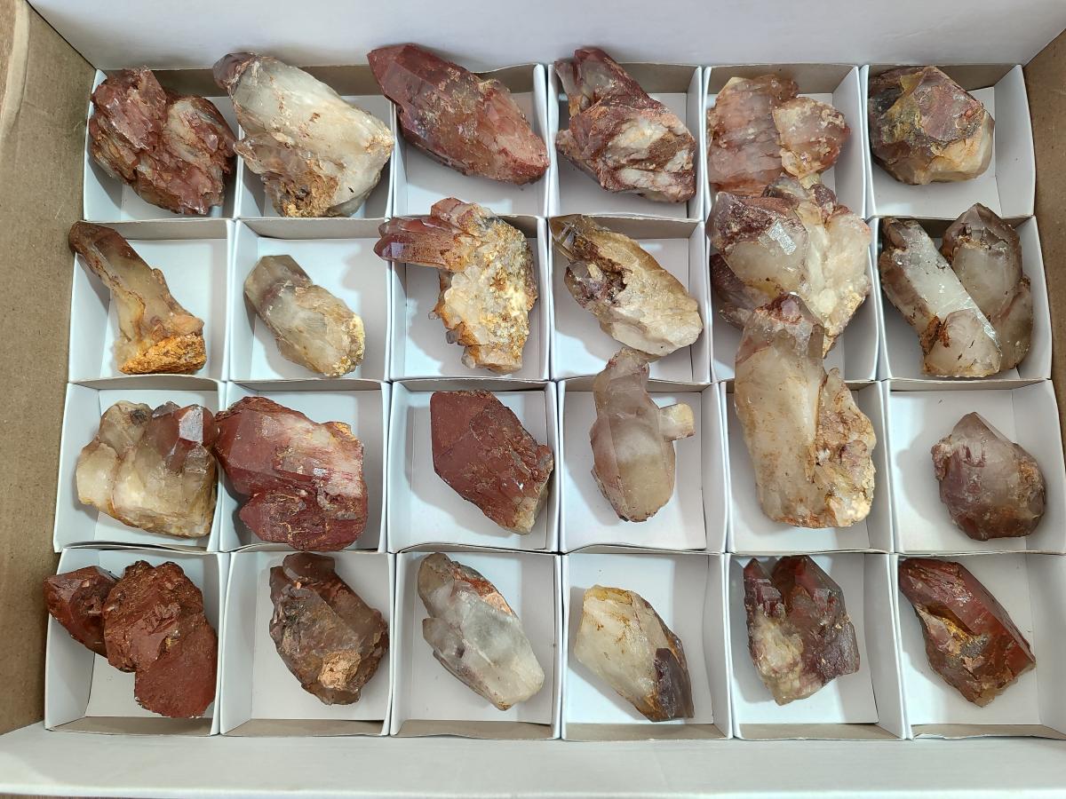 Natural Red Hematoid Quartz Crystals x 24 From Karoi, Zimbabwe - Toprock Gemstones and Minerals 