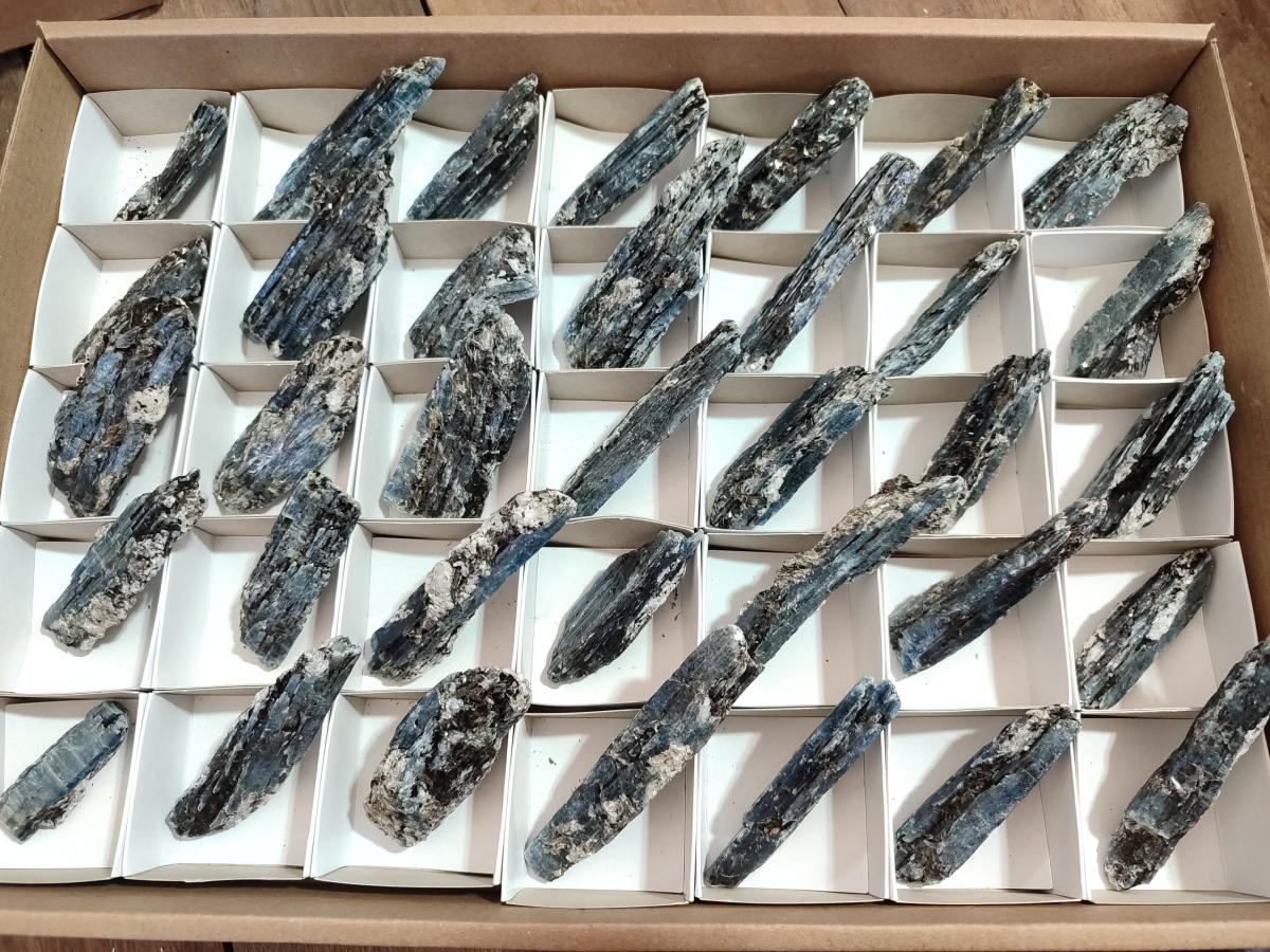 Natural Blue Kyanite Crystals x 35 From Karoi, Zimbabwe - Toprock Gemstones and Minerals 