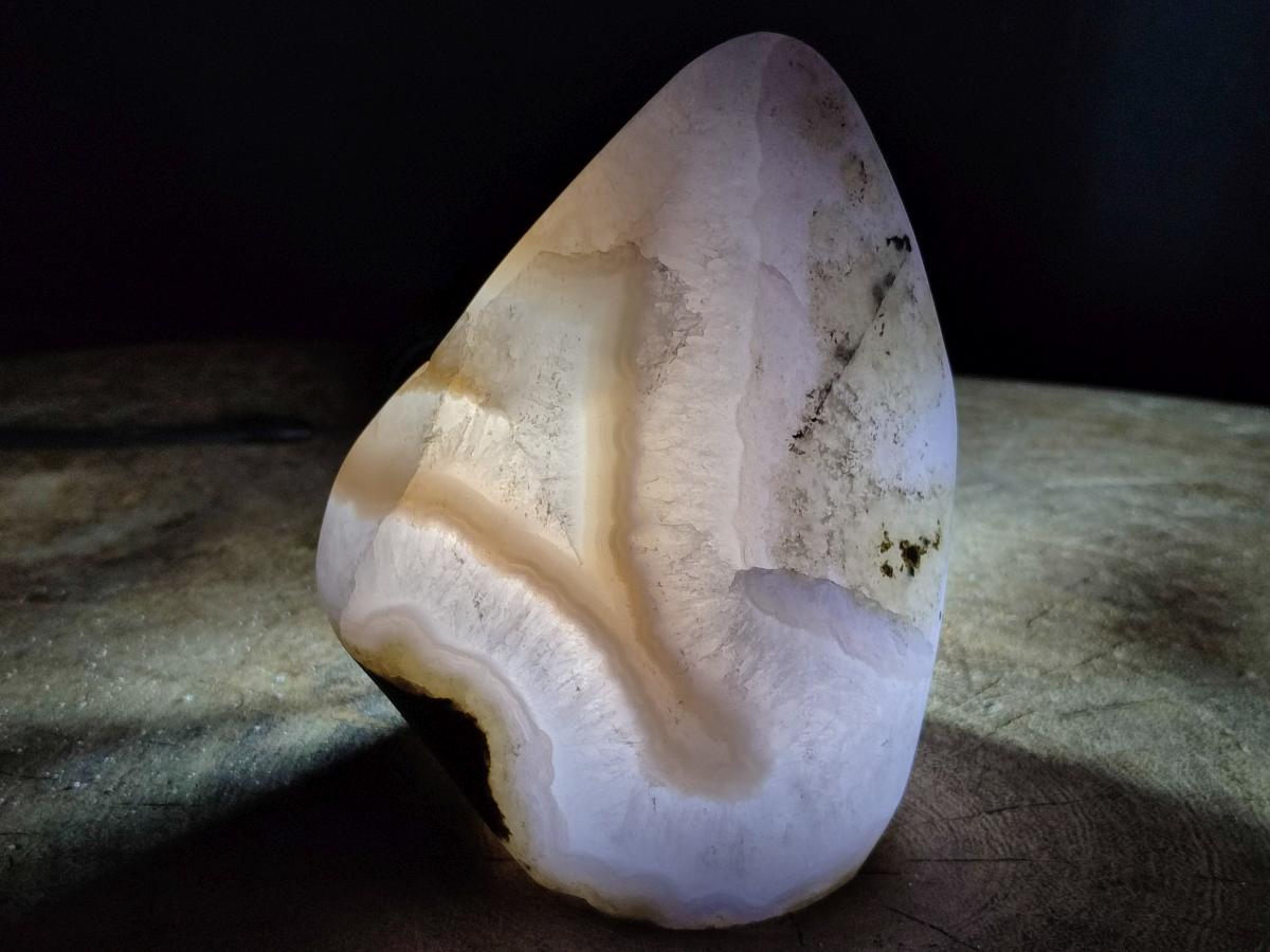 Polished and Natural Blue Lace Agate Standing Display Pieces x 2 From Nsanje, Malawi - Toprock Gemstones and Minerals 