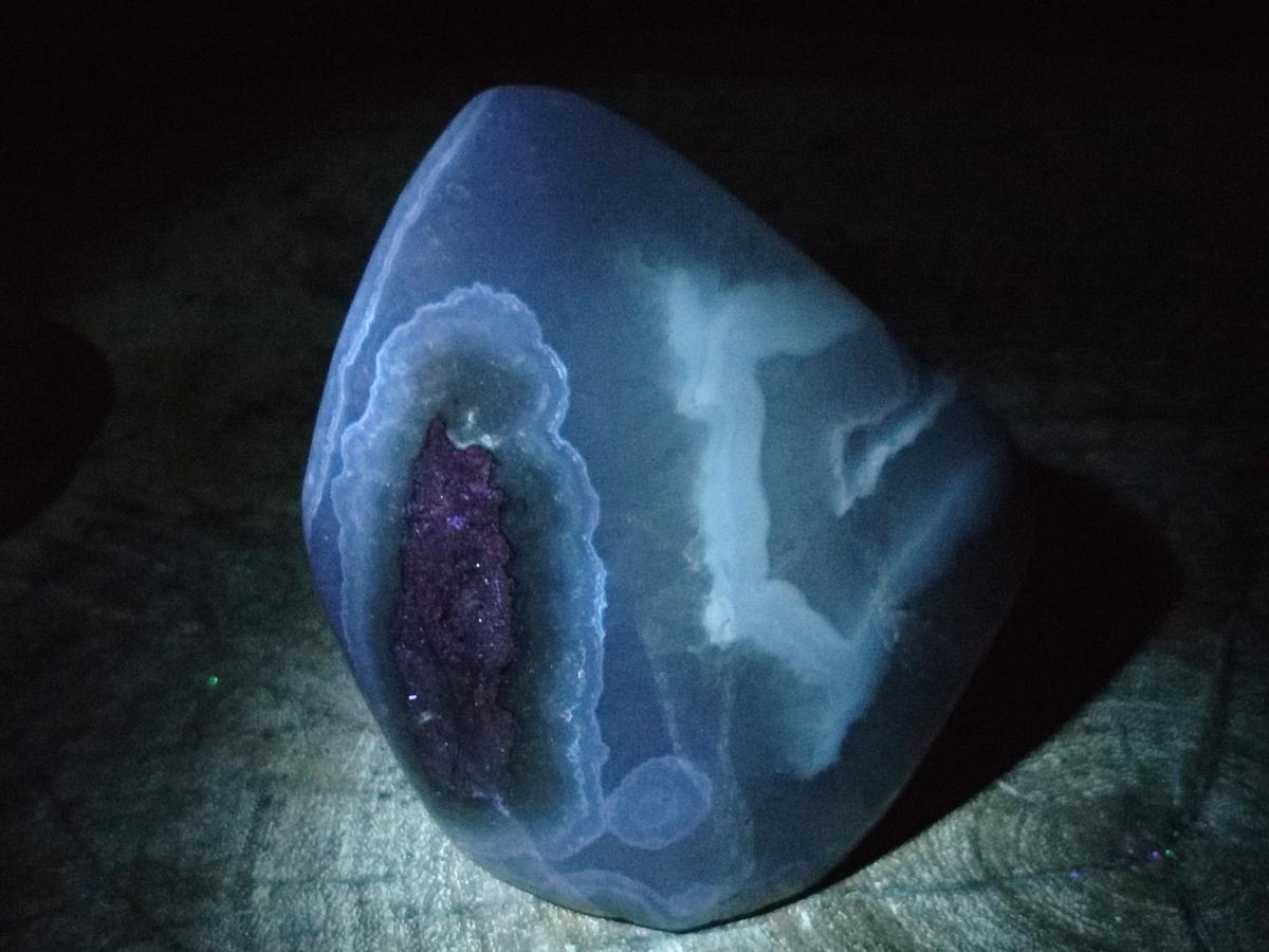Polished and Natural Blue Lace Agate Standing Display Pieces x 2 From Nsanje, Malawi - Toprock Gemstones and Minerals 