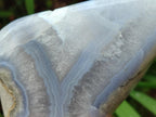 Polished and Natural Blue Lace Agate Standing Display Pieces x 2 From Nsanje, Malawi - Toprock Gemstones and Minerals 