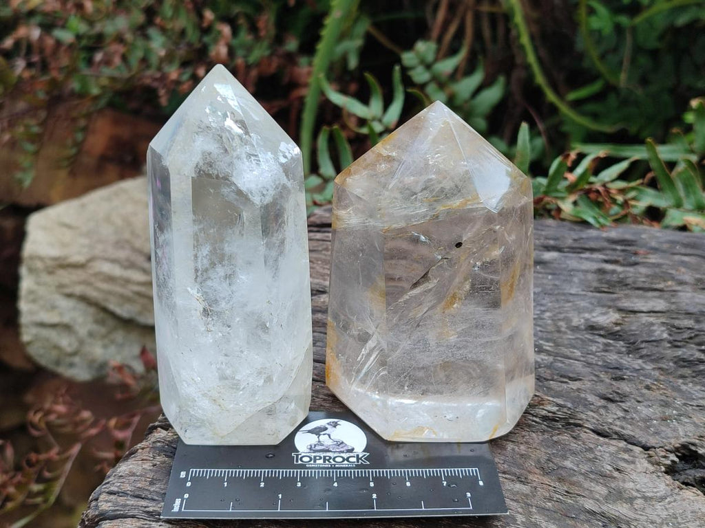 Polished Clear Quartz Crystals x 3 From Madagascar - Toprock Gemstones and Minerals 