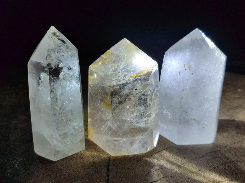 Polished Clear Quartz Crystals x 3 From Madagascar - Toprock Gemstones and Minerals 