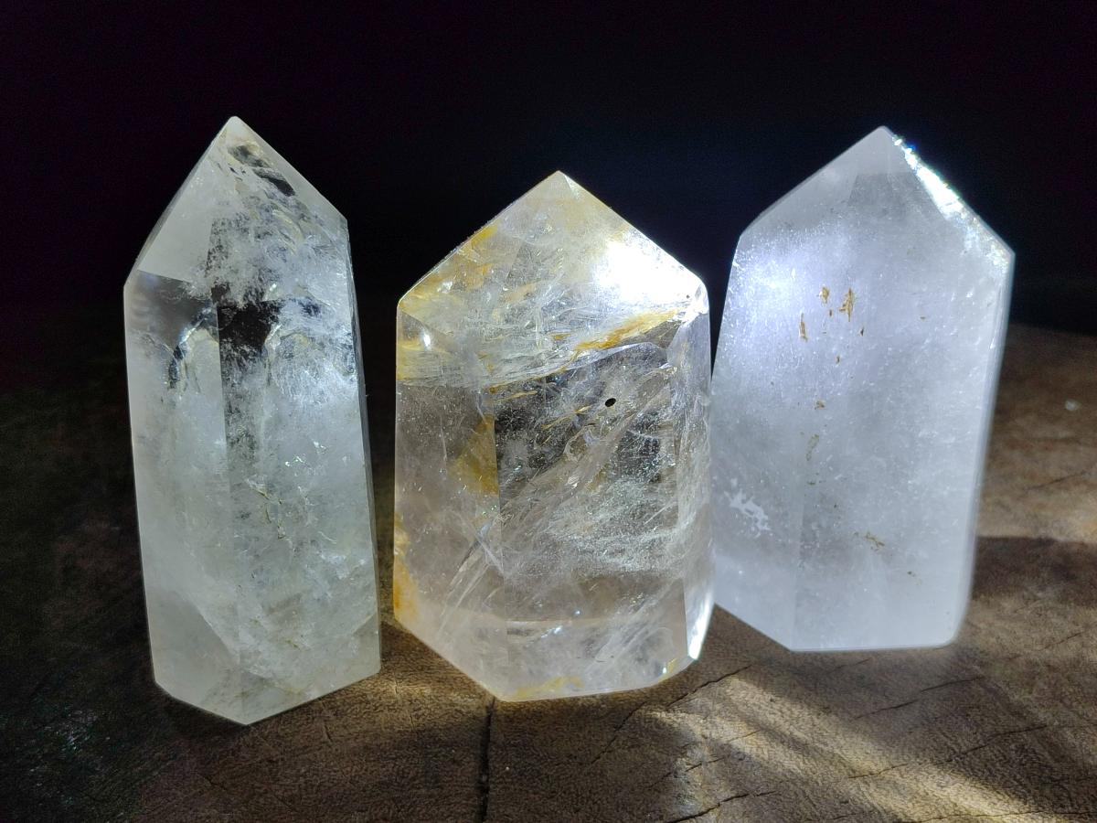 Polished Clear Quartz Crystals x 3 From Madagascar - Toprock Gemstones and Minerals 
