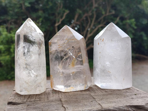 Polished Clear Quartz Crystals x 3 From Madagascar - Toprock Gemstones and Minerals 