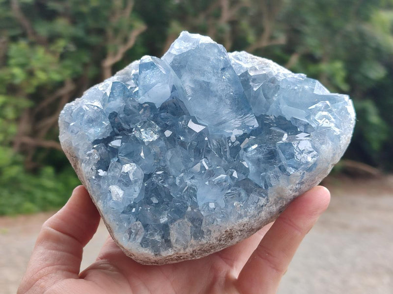 Natural Blue Celestite Specimens x 2 From Sakoany, Madagascar - Toprock Gemstones and Minerals 