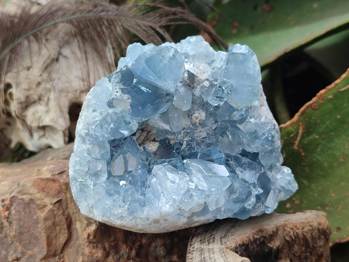 Natural Blue Celestite Specimens x 2 From Sakoany, Madagascar - Toprock Gemstones and Minerals 