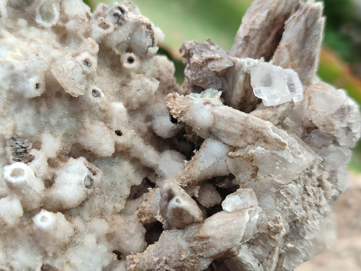 Natural Rhombohedral and Spearhead Calcite Specimens with Phosphorus Aragonite x 2 From Albert's Mountain, Lesotho - Toprock Gemstones and Minerals 