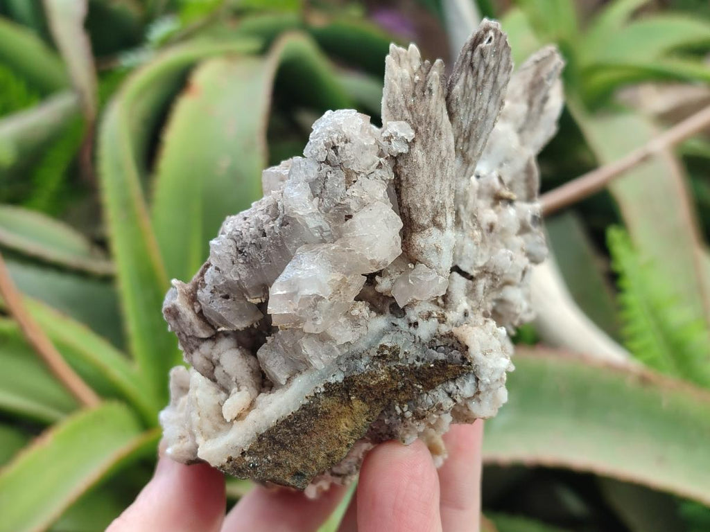 Natural Rhombohedral and Spearhead Calcite Specimens with Phosphorus Aragonite x 2 From Albert's Mountain, Lesotho - Toprock Gemstones and Minerals 