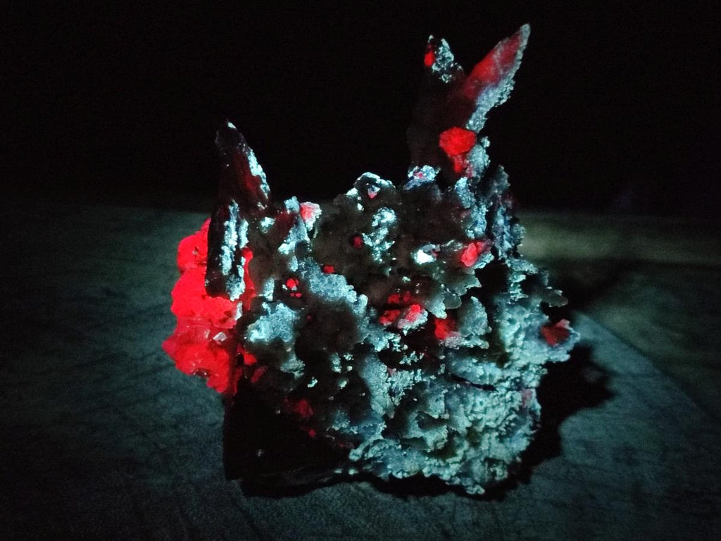 Natural Rhombohedral and Spearhead Calcite Specimens with Phosphorus Aragonite x 2 From Albert's Mountain, Lesotho - Toprock Gemstones and Minerals 