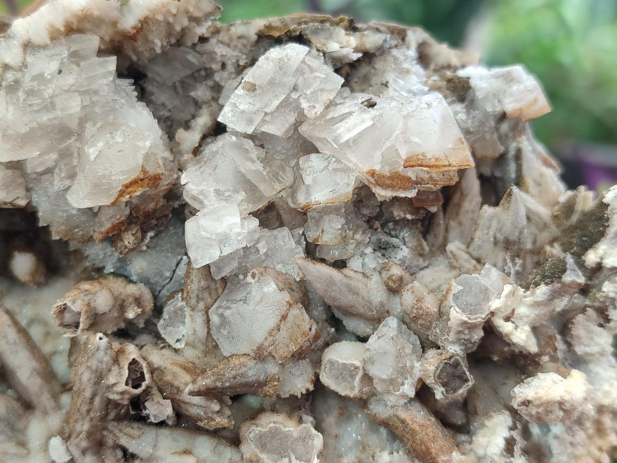 Natural Rhombohedral and Spearhead Calcite Specimens with Phosphorus Aragonite x 2 From Albert's Mountain, Lesotho - Toprock Gemstones and Minerals 