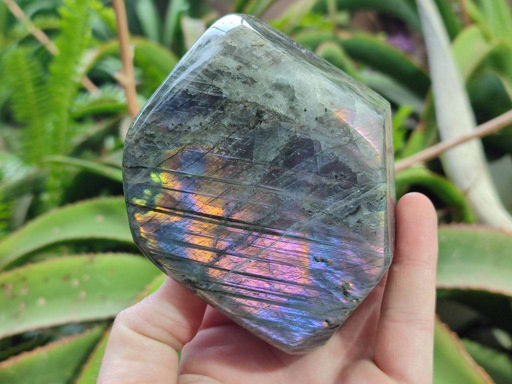 Polished Rare Purple Sunset Flash Labradorite Standing Display Pieces x 2 From Madagascar