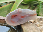 Polished One Side Red Shashe River Agate Nodules x 4 From Shashe River, Zimbabwe