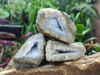 Natural Blue Lace Agate Geode and Vug Specimens x 12 From Nsanje, Malawi