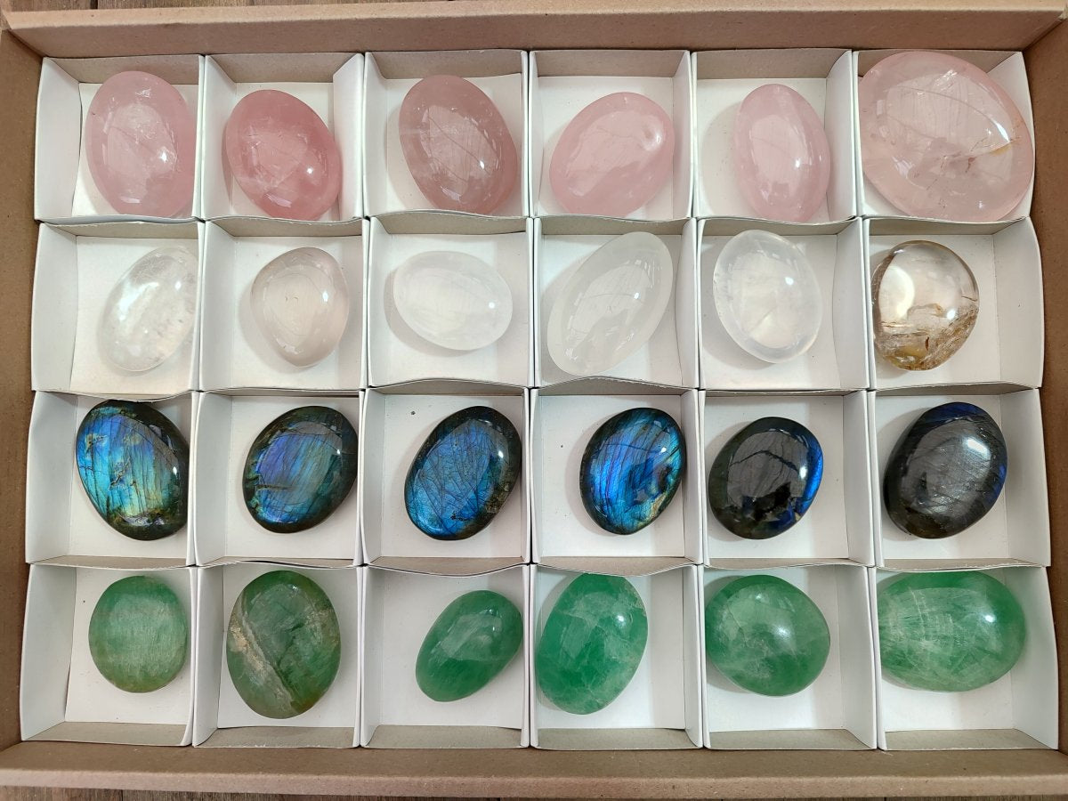Polished Mix of Multi Mineral Galets x 24 From Madagascar