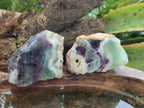 Polished One Side Watermelon Fluorite Nodules x 12 From Uis, Namibia