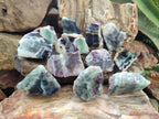 Polished One Side Watermelon Fluorite Nodules x 12 From Uis, Namibia