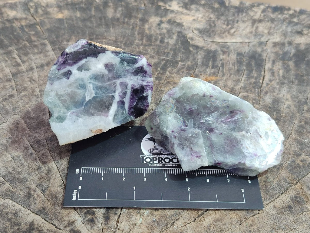 Polished One Side Watermelon Fluorite Nodules x 12 From Uis, Namibia