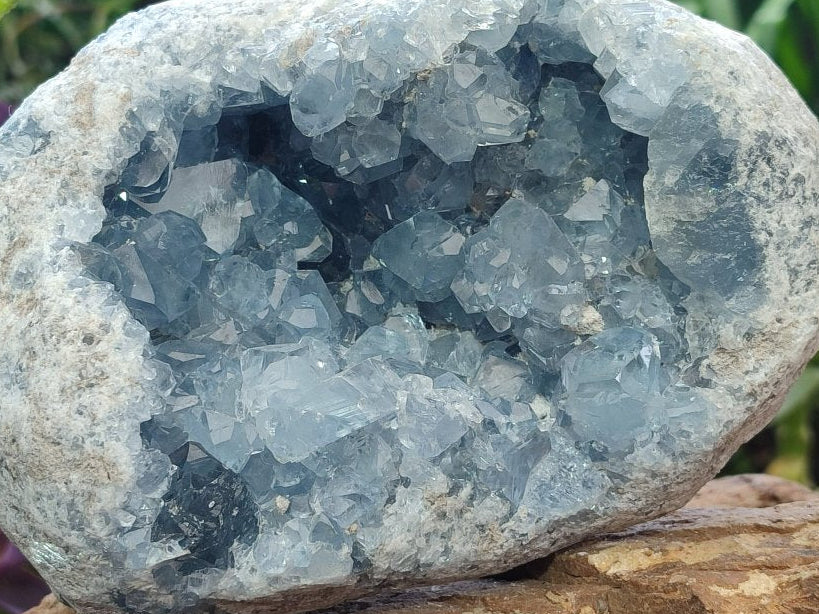 Natural Large Blue Celestite Geode Specimen x 1 From Sakoany, Madagascar