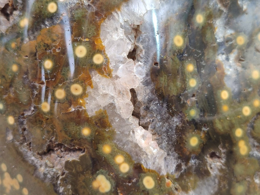 Polished and Natural XL Ocean Jasper Standing Display Pieces x 1 From Northwest Coast, Madagascar