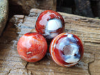 Polished and Natural Carnelian Agate Gemstone Spheres x 12 From Madagascar