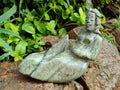 Hand Made Leopard Stone and Soapstone Naked Mermaid Carvings x 2 From Zimbabwe