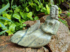 Hand Made Leopard Stone and Soapstone Naked Mermaid Carvings x 2 From Zimbabwe
