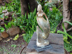 Hand Made Leopard Stone and Soapstone Naked Mermaid Carvings x 2 From Zimbabwe