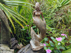 Hand Made Leopard Stone and Soapstone Naked Mermaid Carvings x 2 From Zimbabwe