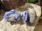 Polished One Side Silver Leaf Lepidolite Domed Nodules x 12 From Zimbabwe