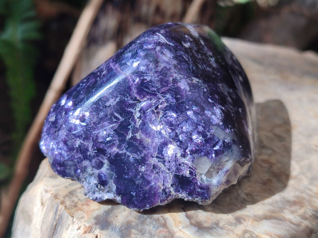 Polished One Side Silver Leaf Lepidolite Domed Nodules x 12 From Zimbabwe