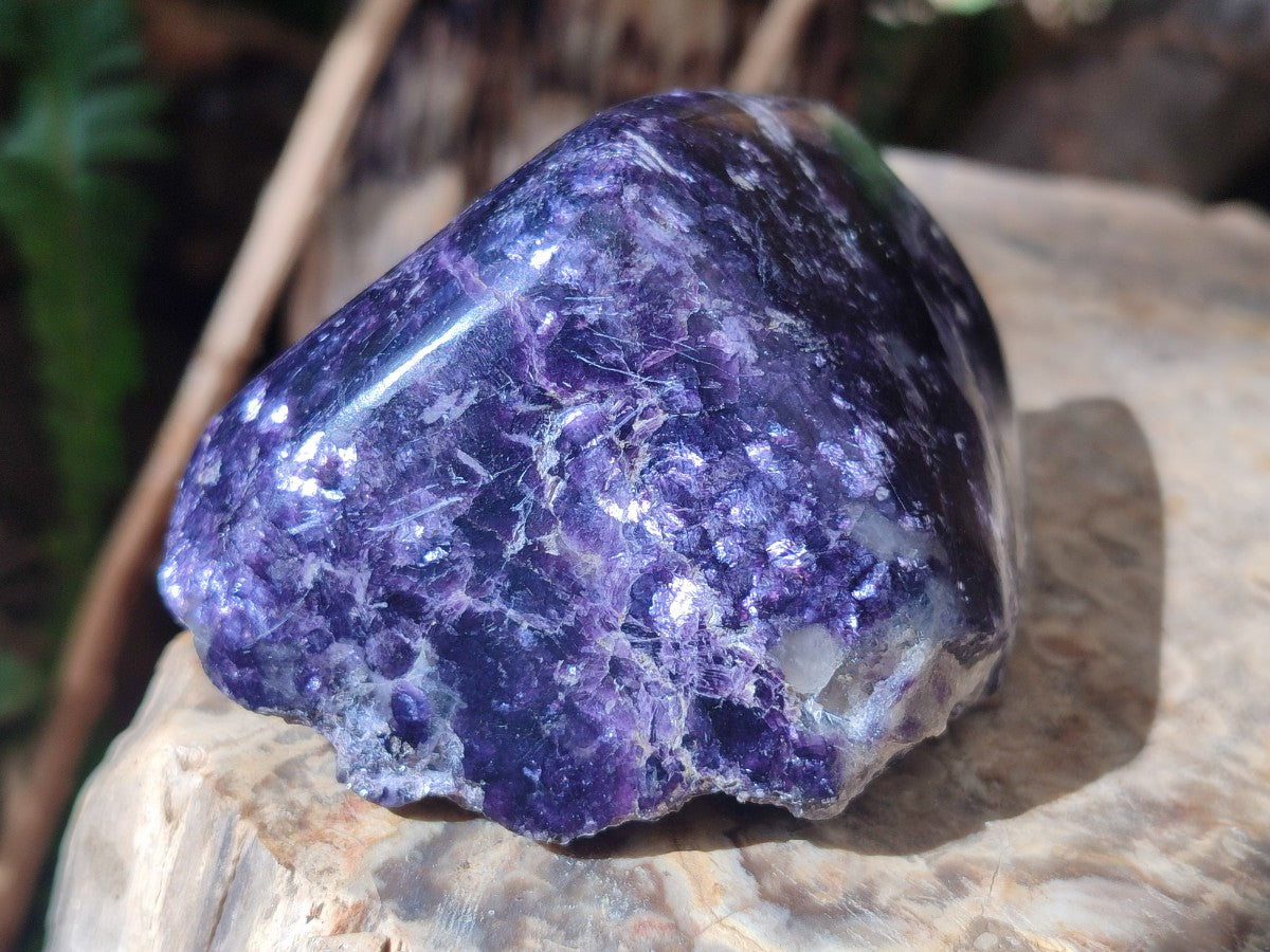 Polished One Side Silver Leaf Lepidolite Domed Nodules x 12 From Zimbabwe