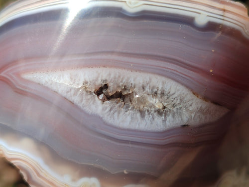 Polished One Side Red Shashe River Agate Nodules x 4 From Shashe River, Zimbabwe