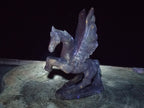 Hand Made Large Sparkling White Marble Pegasus Flying Horse Carving x 1 From Zimbabwe