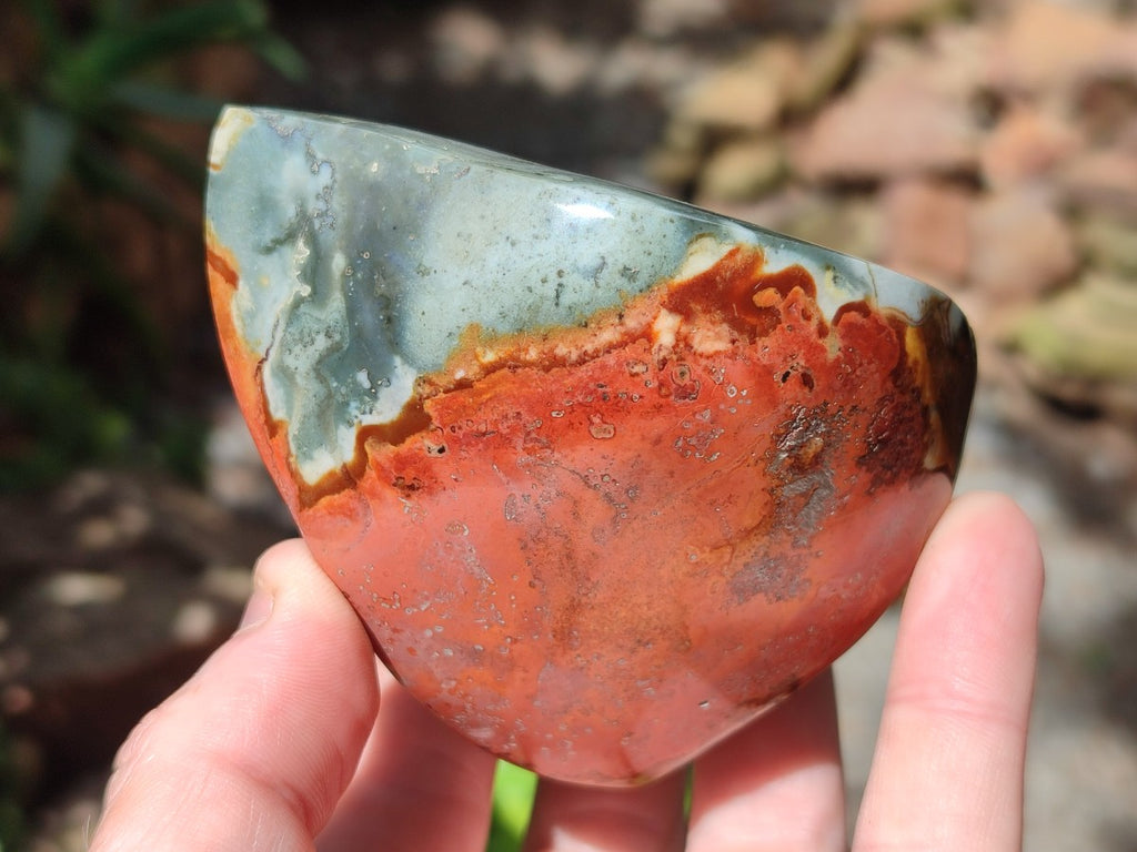 Polished Polychrome Jasper Standing Flame Display Pieces x 6 From Androka, Madagascar