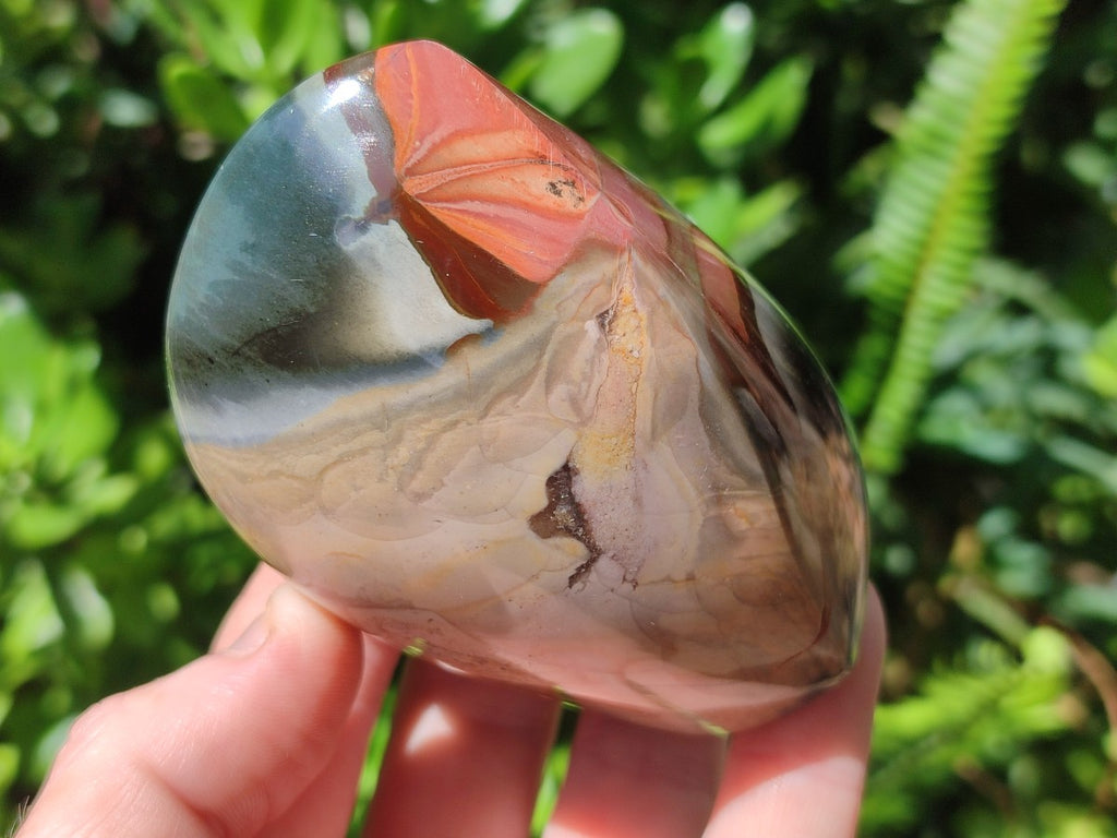 Polished Polychrome Jasper Standing Flame Display Pieces x 6 From Androka, Madagascar