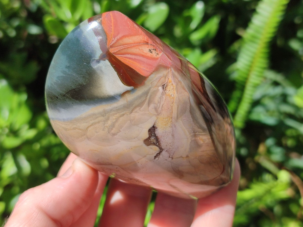 Polished Polychrome Jasper Standing Flame Display Pieces x 6 From Androka, Madagascar