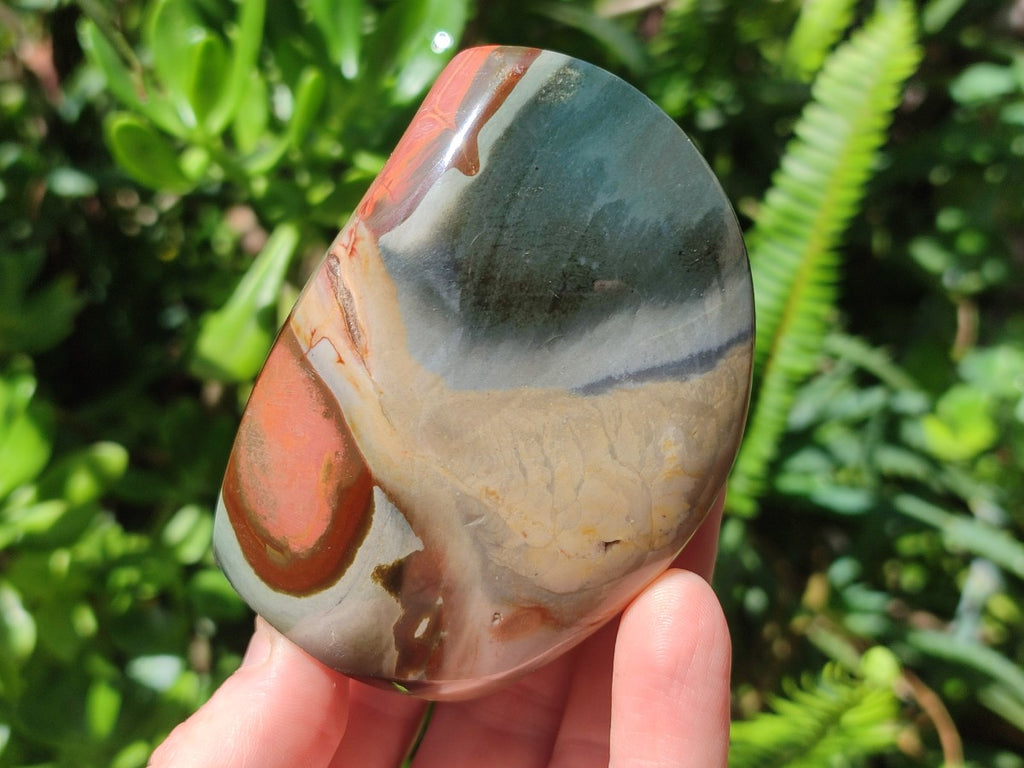 Polished Polychrome Jasper Standing Flame Display Pieces x 6 From Androka, Madagascar